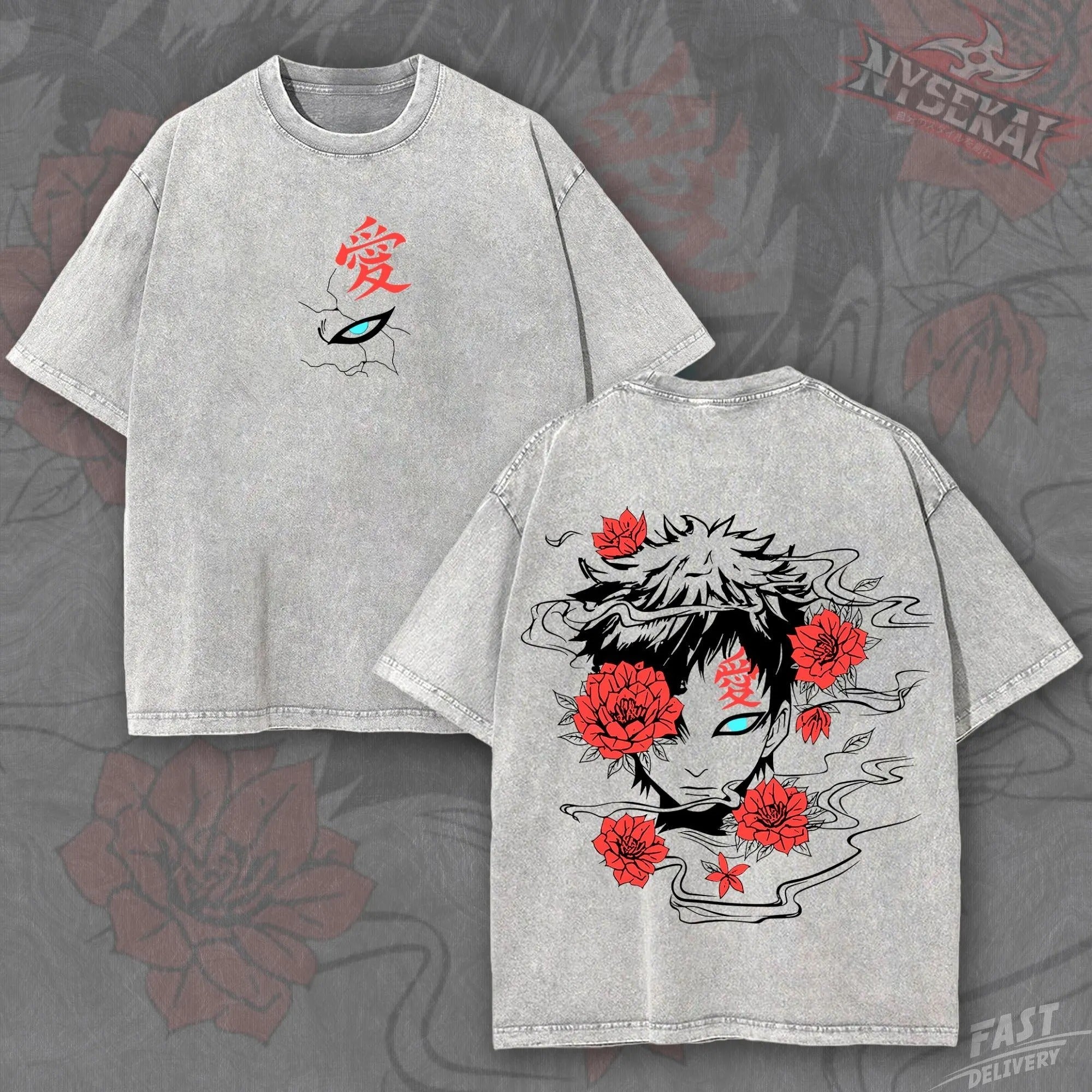 Kitsukai Gaara Love Kanji Desert Kazekage Heavyweight Graphic Tee Pump Cover