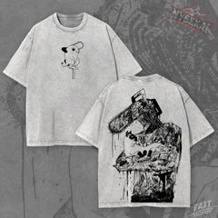 Kitsukai Chainsaw Pup Fiend Anime Streetwear Shirt Devil Hunter Manga Graphic Tee
