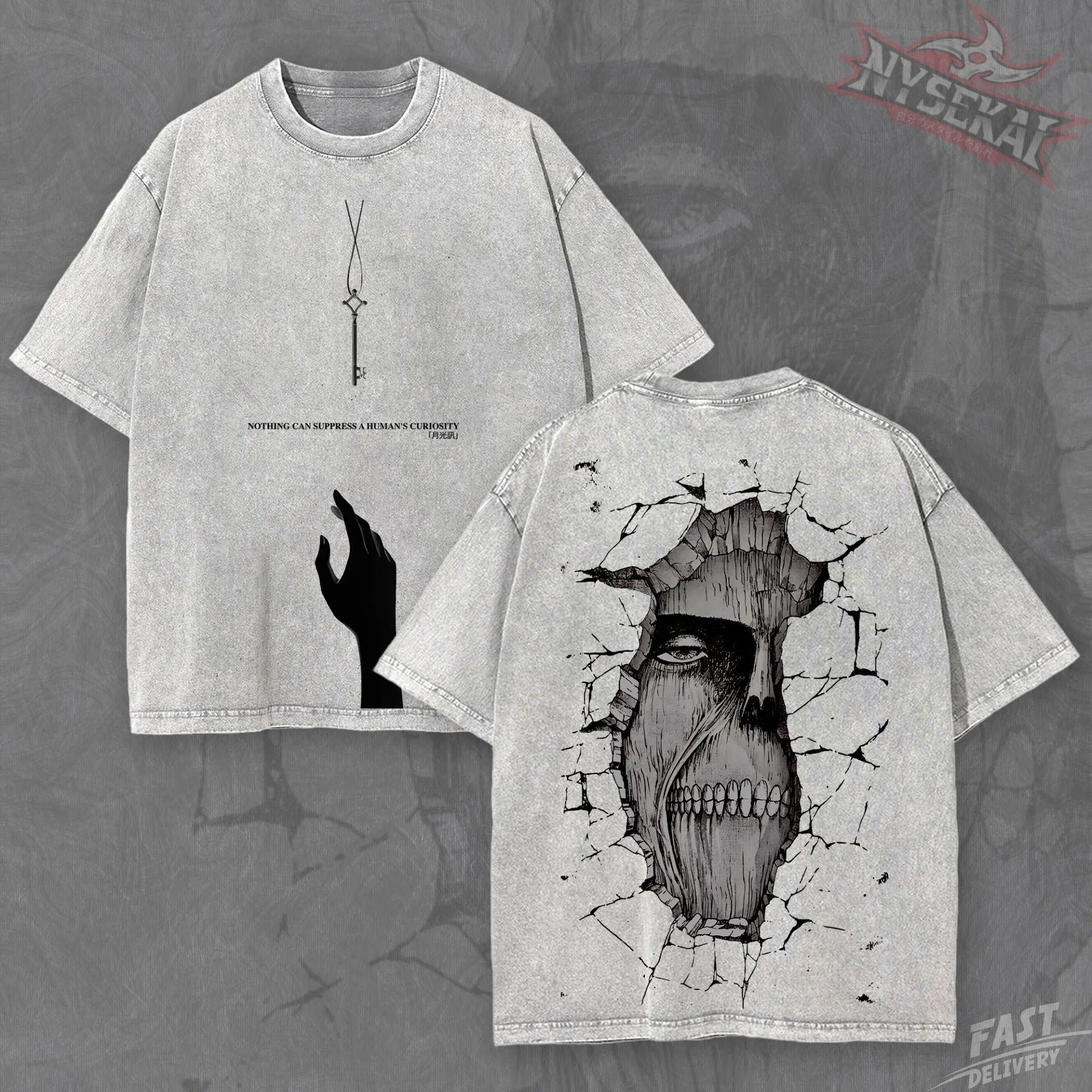 Kitsukai Eren Basement Key Wall Titan Heavyweight Graphic Tee Pump Cover