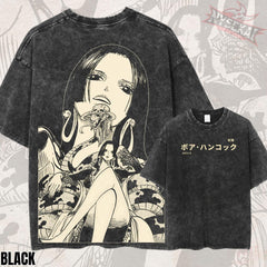 Kitsukai Boa Hancock Pirate Empress Snake Salome Vintage Wash Heavyweight Graphic Tee Pump Cover