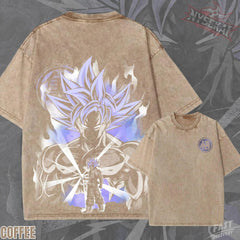 Kitsukai Goku Ultra Instinct Pump Cover Mastered UI Oversized Vintage Wash Heavyweight Graphic Tee