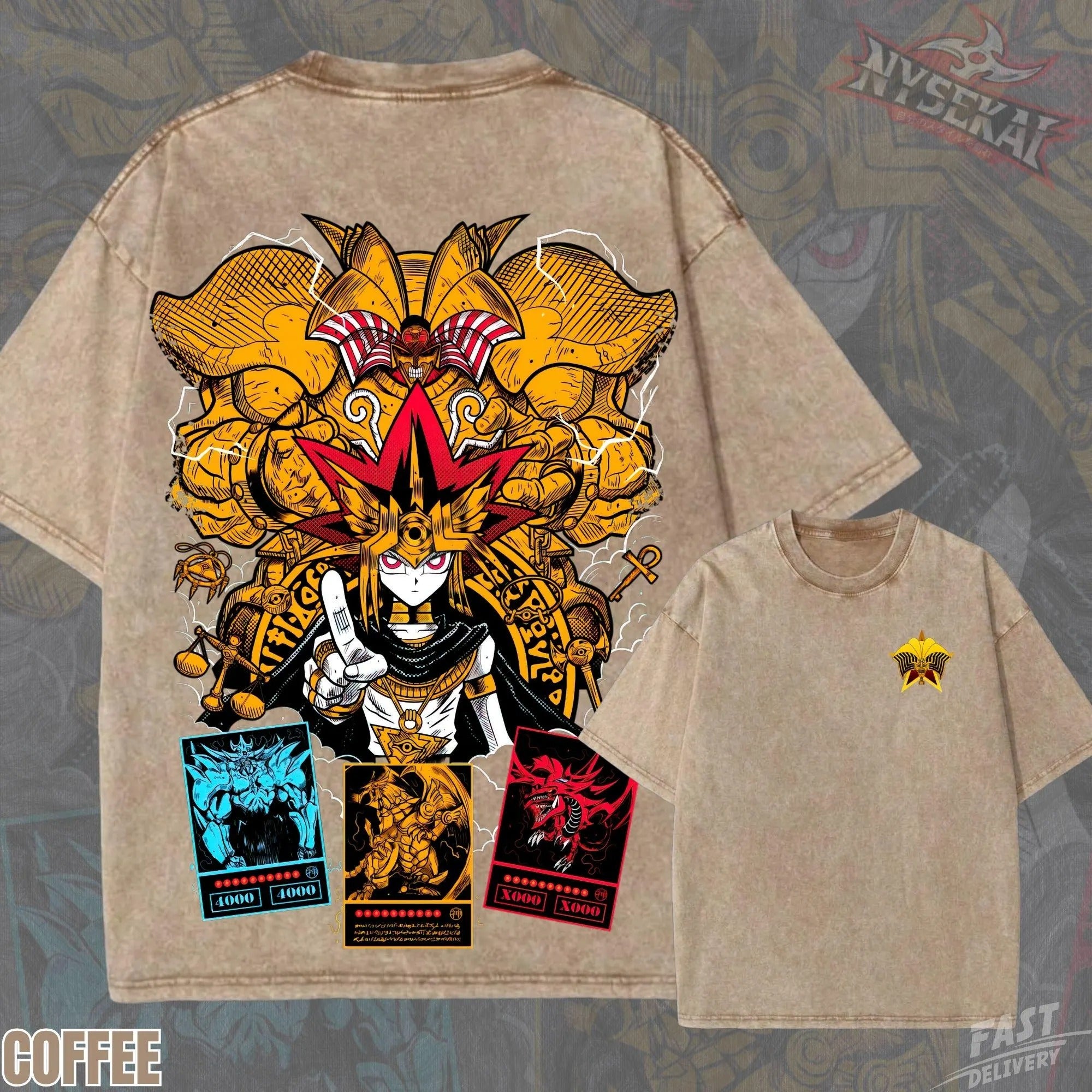 Kitsukai Yami Yugi Exodia Graphic Tee_ Vintage Wash Organic Cotton Anime Shirt