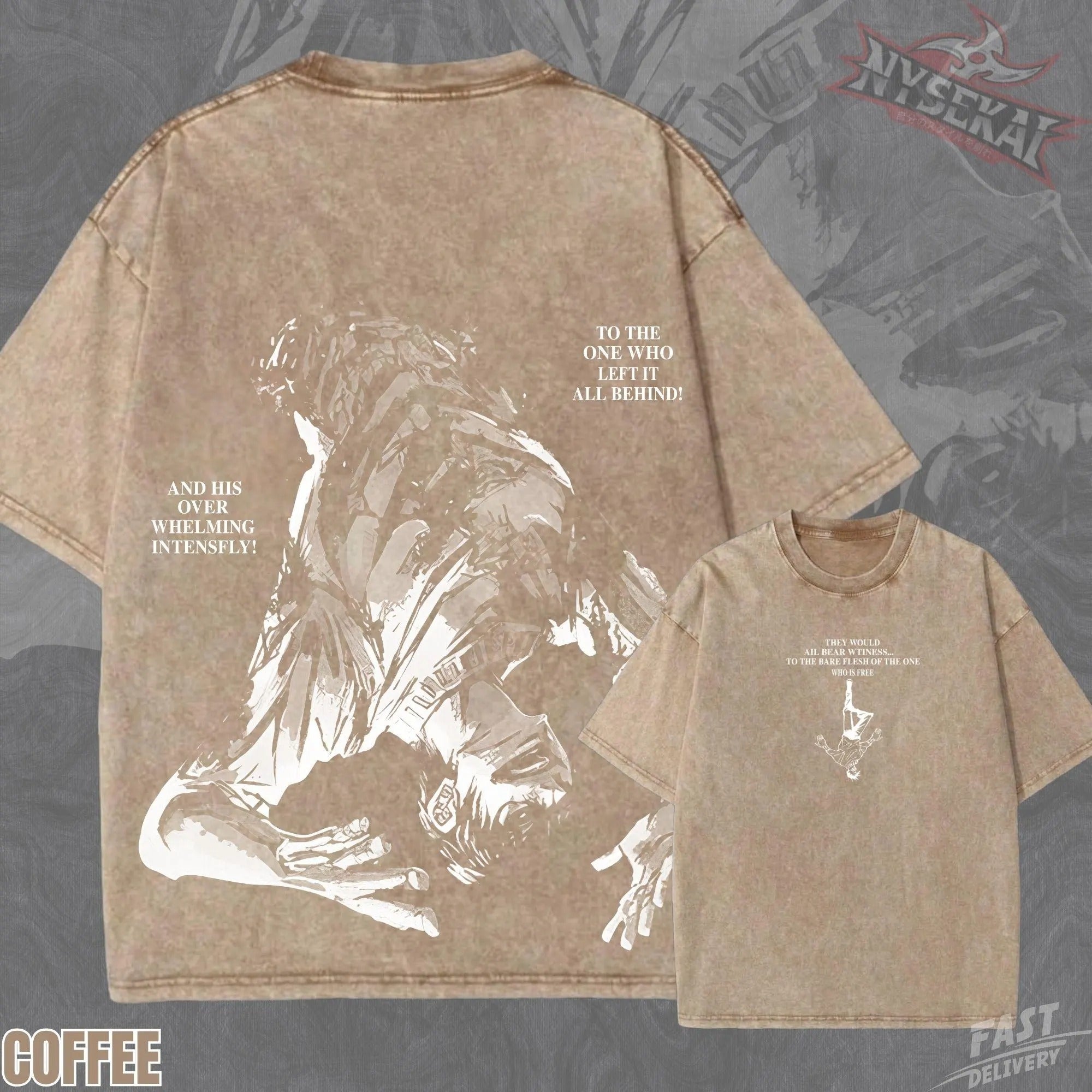 Kitsukai Toji Fushiguro Overwhelming Intensity Pump Cover Oversized Vintage Wash Heavyweight Graphic Tee