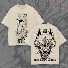 Kitsukai Aki Hayakawa Fox Devil Kon Vintage Wash Heavyweight Graphic Tee Pump Cover