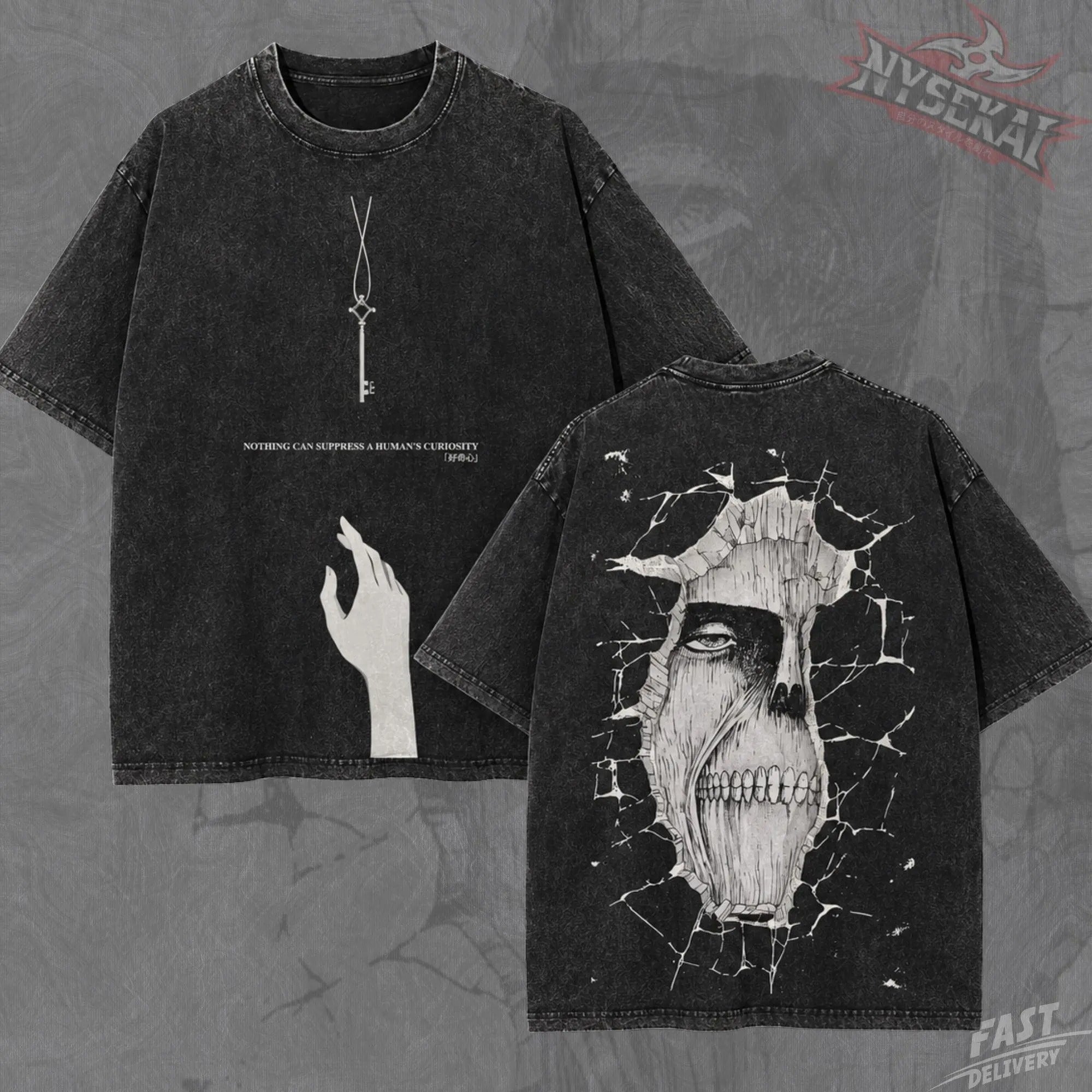 Kitsukai Eren Basement Key Wall Titan Heavyweight Graphic Tee Pump Cover