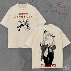 Kitsukai Crimson Kitty Fiend Anime Streetwear Shirt Blood Devil Manga Graphic Tee