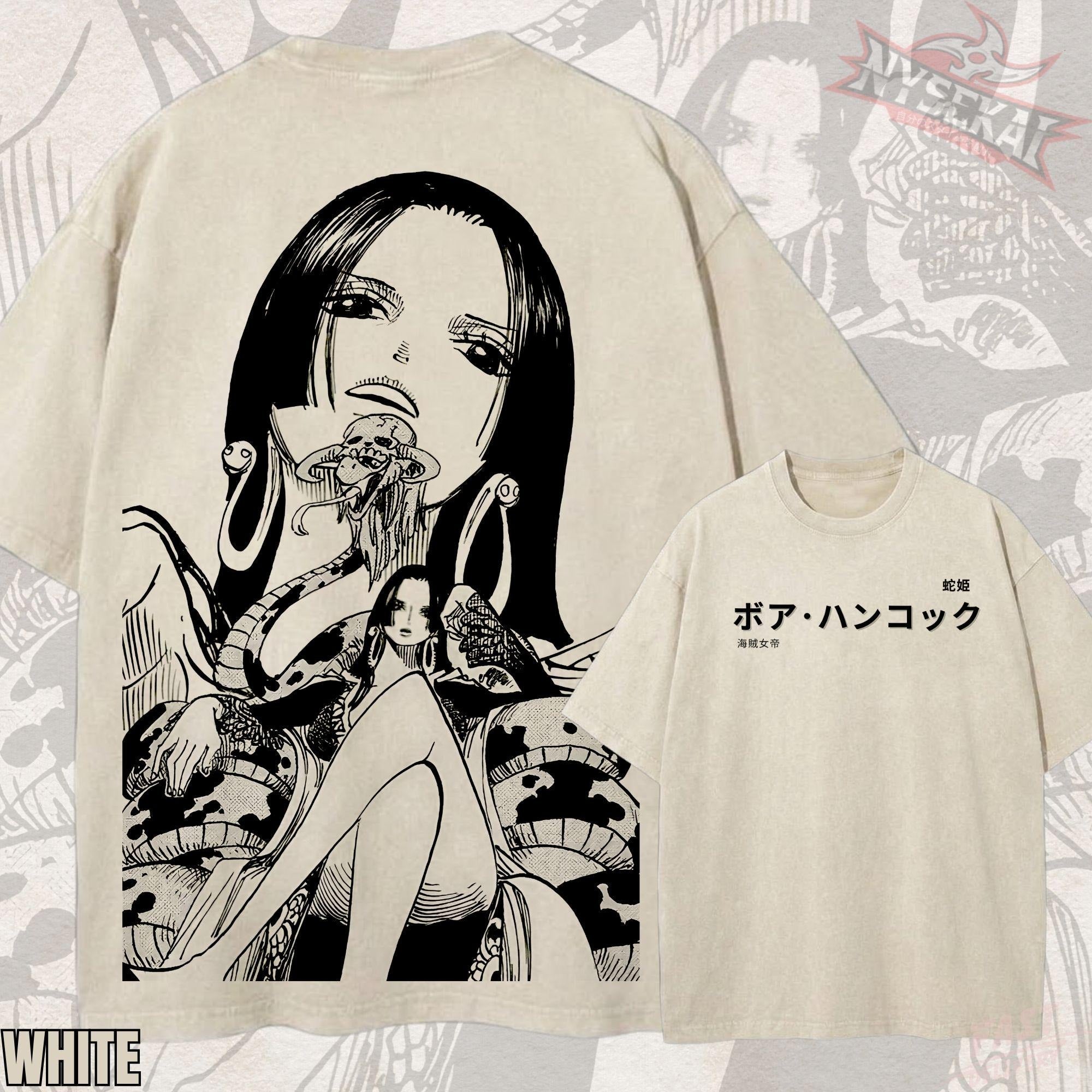 Kitsukai Boa Hancock Pirate Empress Snake Salome Vintage Wash Heavyweight Graphic Tee Pump Cover