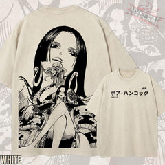 Kitsukai Boa Hancock Pirate Empress Snake Salome Vintage Wash Heavyweight Graphic Tee Pump Cover