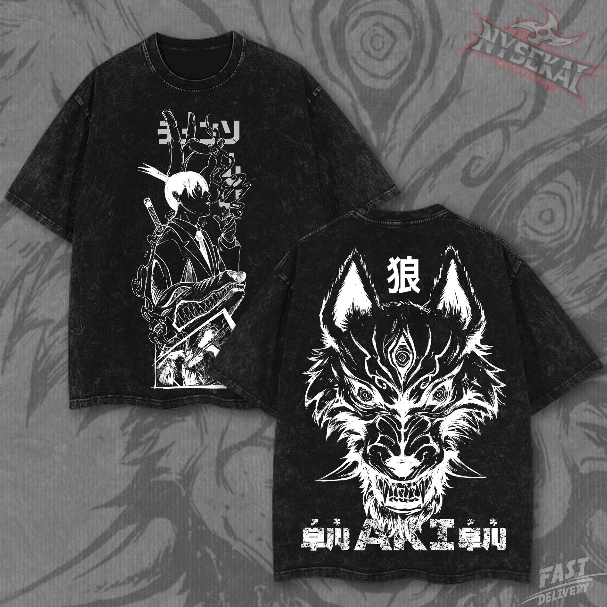 Kitsukai Aki Hayakawa Fox Devil Kon Vintage Wash Heavyweight Graphic Tee Pump Cover
