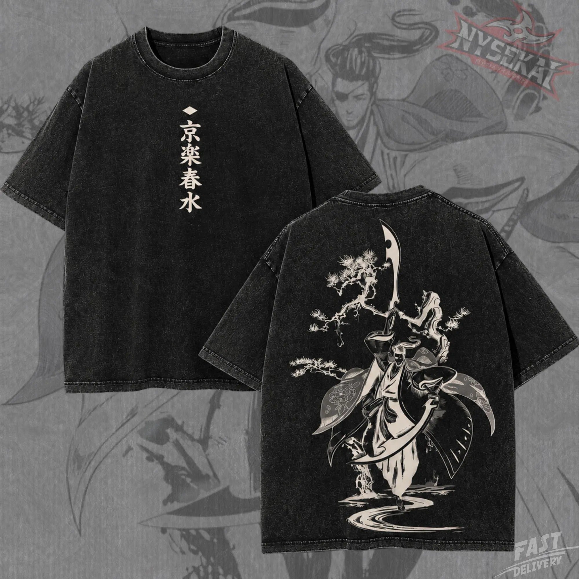 Kitsukai Sake Blossom Captain Anime Streetwear Shirt Soul Reaper Manga Graphic Tee