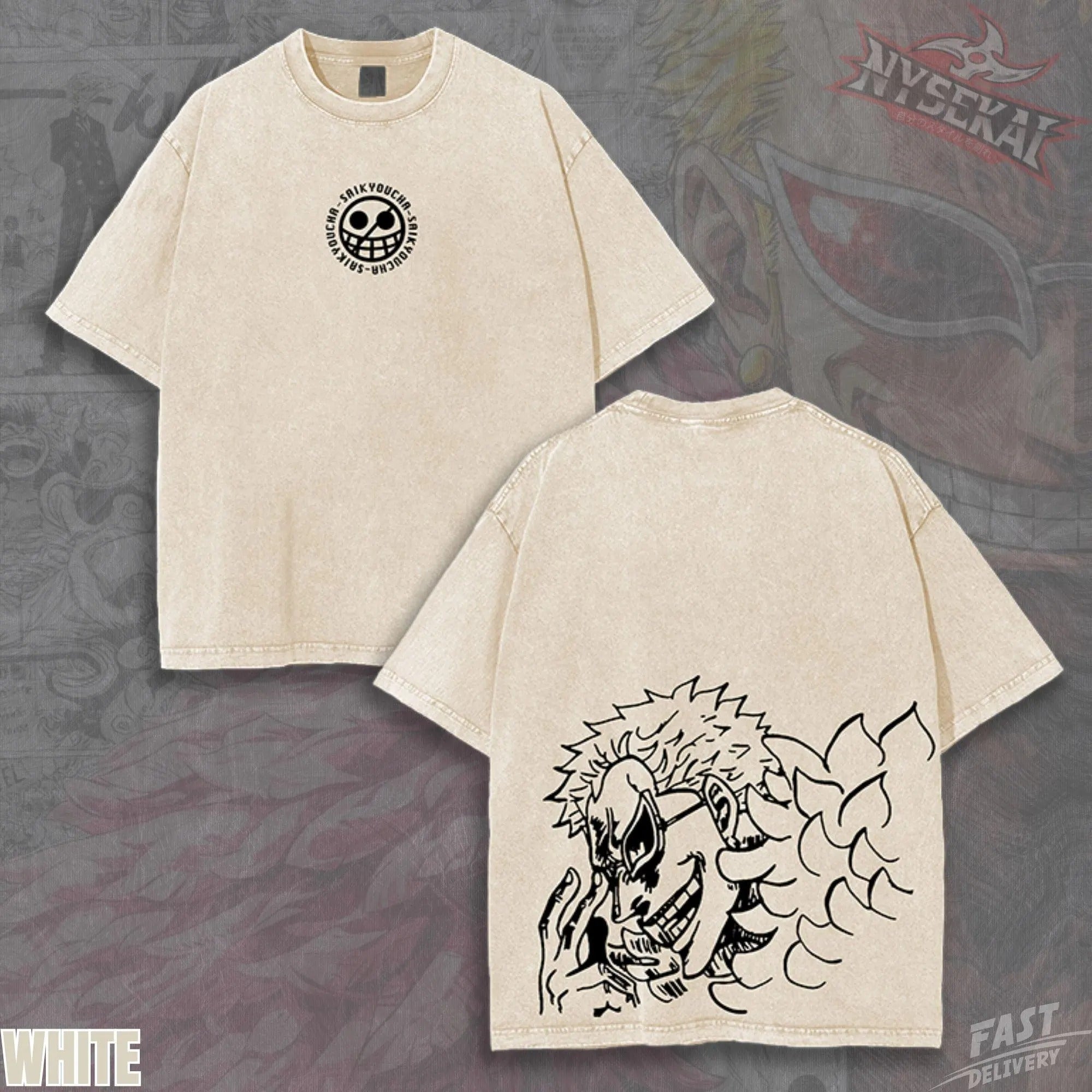 Kitsukai Heavenly Demon Anime Shirt, Vintage Washed Manga Graphic Tee, Oversized Streetwear Style