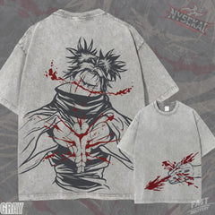 Kitsukai The Piercing Blood Heavyweight Vintage Wash Graphic Tee Oversized Urban Streetwear Pump Cover