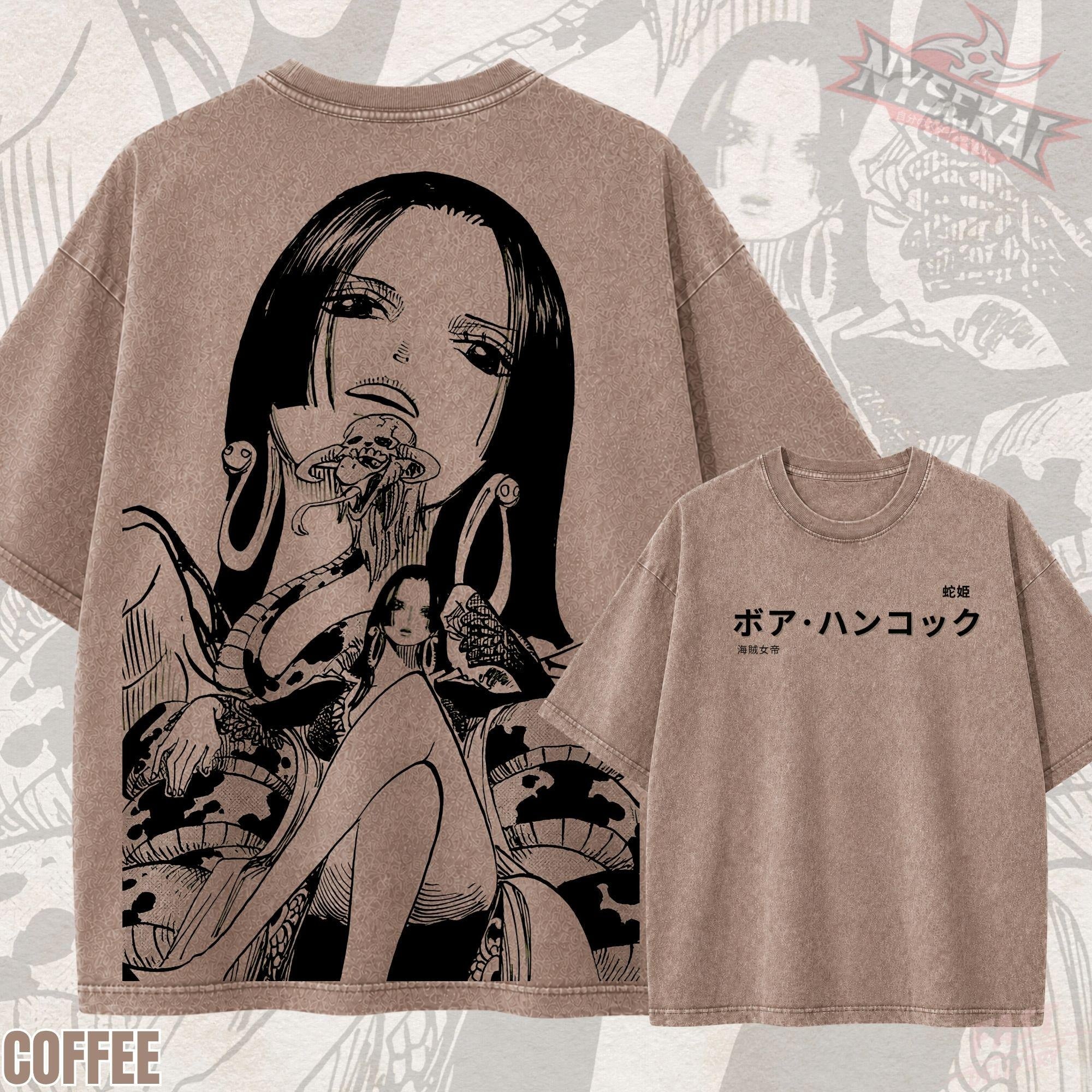 Kitsukai Boa Hancock Pirate Empress Snake Salome Vintage Wash Heavyweight Graphic Tee Pump Cover