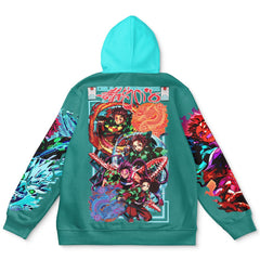 Kitsukai "Tanjiro Kamado (Hinokami Kagura & Water Breathing)" Demon Slayer Streetwear Hoodie