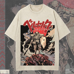 Kitsukai Skull Knight Berserk Pump Cover Guts Griffith Oversized Vintage Wash Heavyweight Tee
