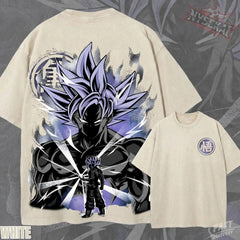 Kitsukai Goku Ultra Instinct Pump Cover Mastered UI Oversized Vintage Wash Heavyweight Graphic Tee