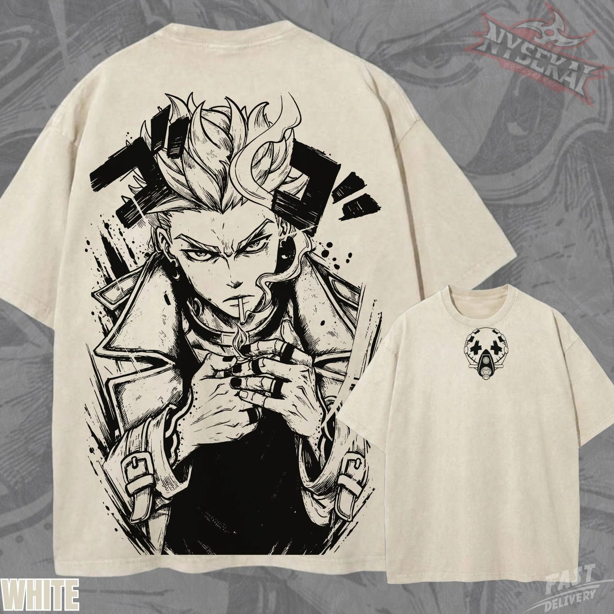 Kitsukai Enjin Gachiakuta Shirt, Cleaner Boss Manga Graphic Tee, Washed Black Grunge T-Shirt, Dark Urban Streetwear Anime Fan Gift