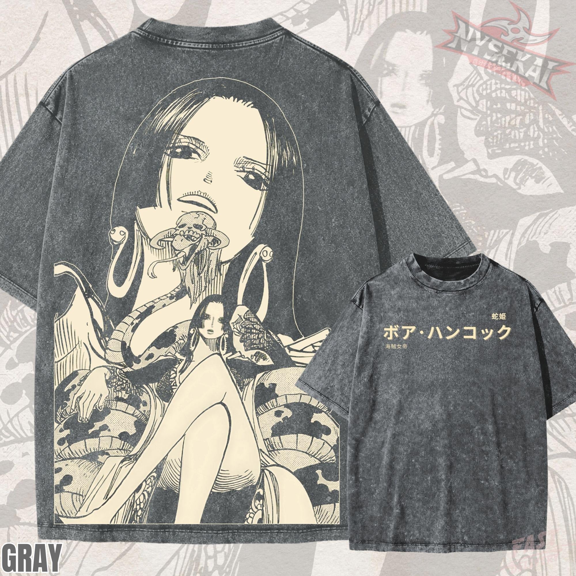 Kitsukai Boa Hancock Pirate Empress Snake Salome Vintage Wash Heavyweight Graphic Tee Pump Cover