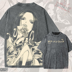 Kitsukai Boa Hancock Pirate Empress Snake Salome Vintage Wash Heavyweight Graphic Tee Pump Cover