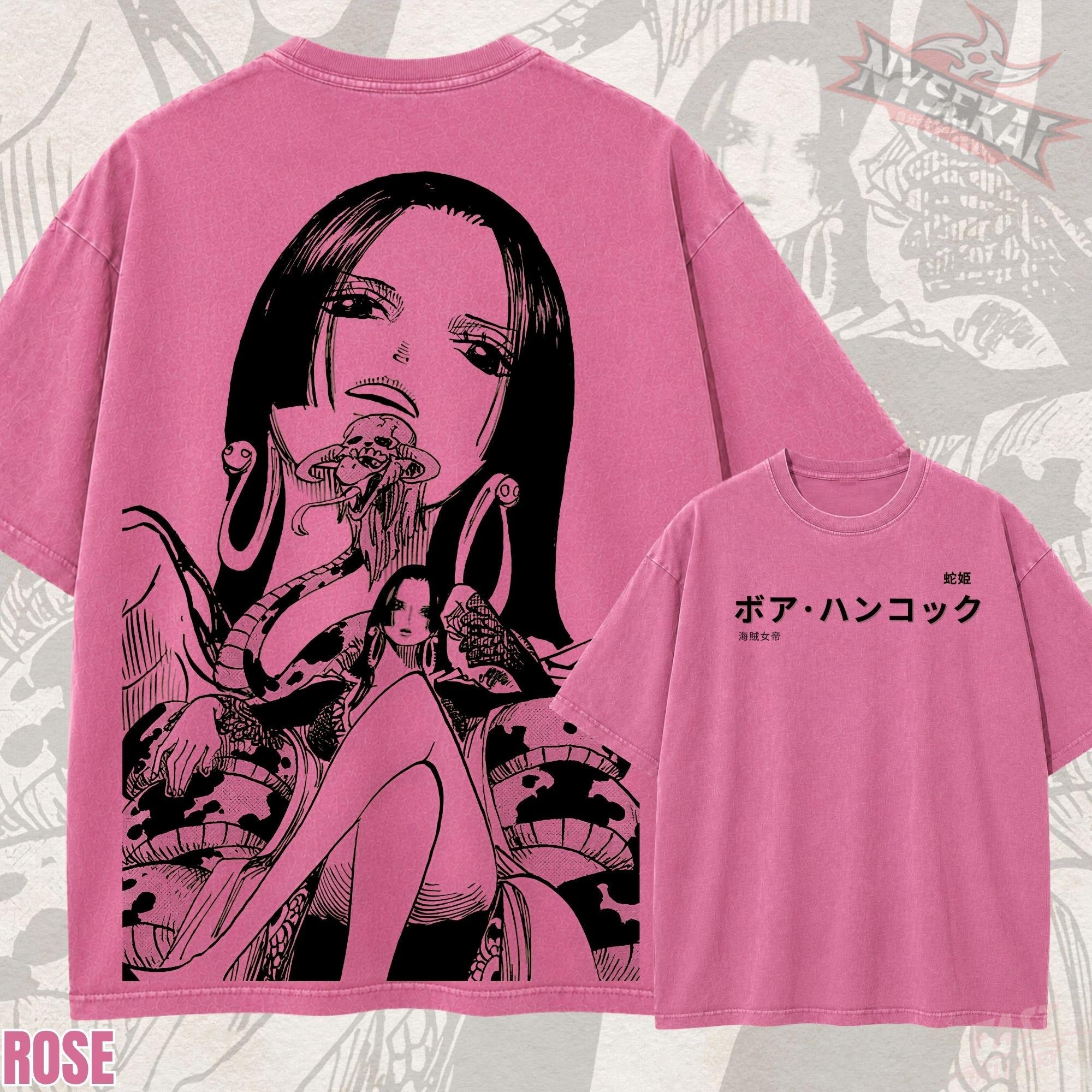 Kitsukai Boa Hancock Pirate Empress Snake Salome Vintage Wash Heavyweight Graphic Tee Pump Cover