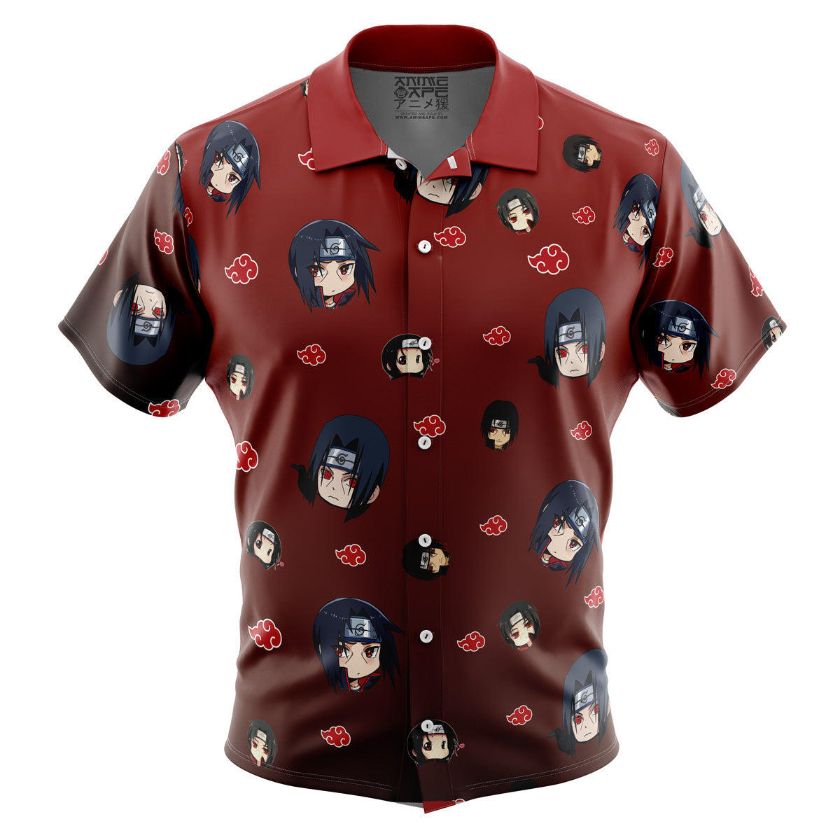 Itachi Uchiha Pattern Button Up Hawaiian Shirt