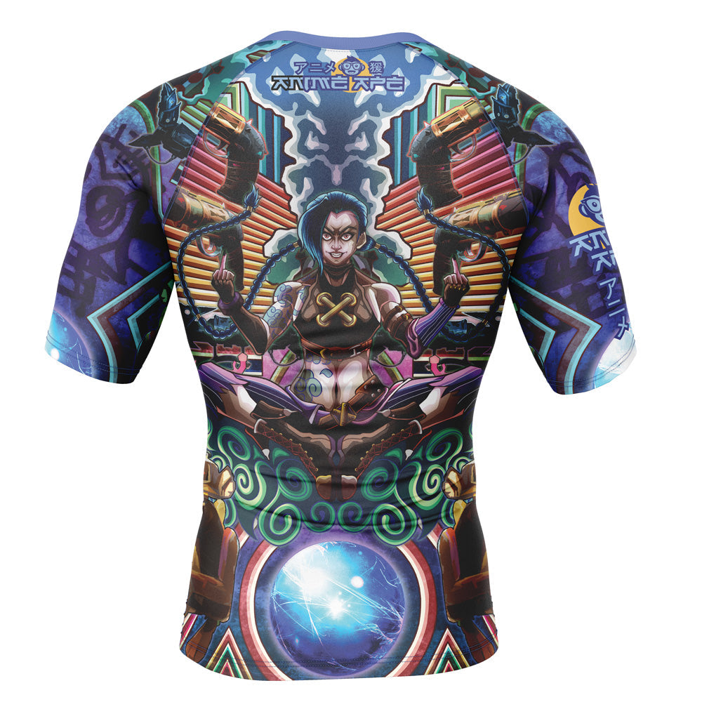 Trippy Jinx Arcane Short Sleeve Rash Guard Compression Shirt