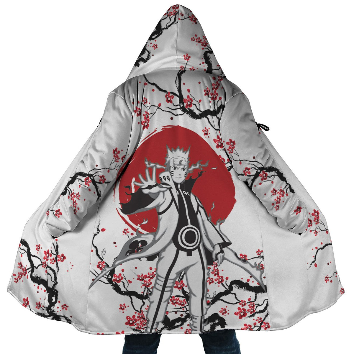 Nine-Tails Chakra Mode Cherry Blossom Shippuden Dream Cloak Coat