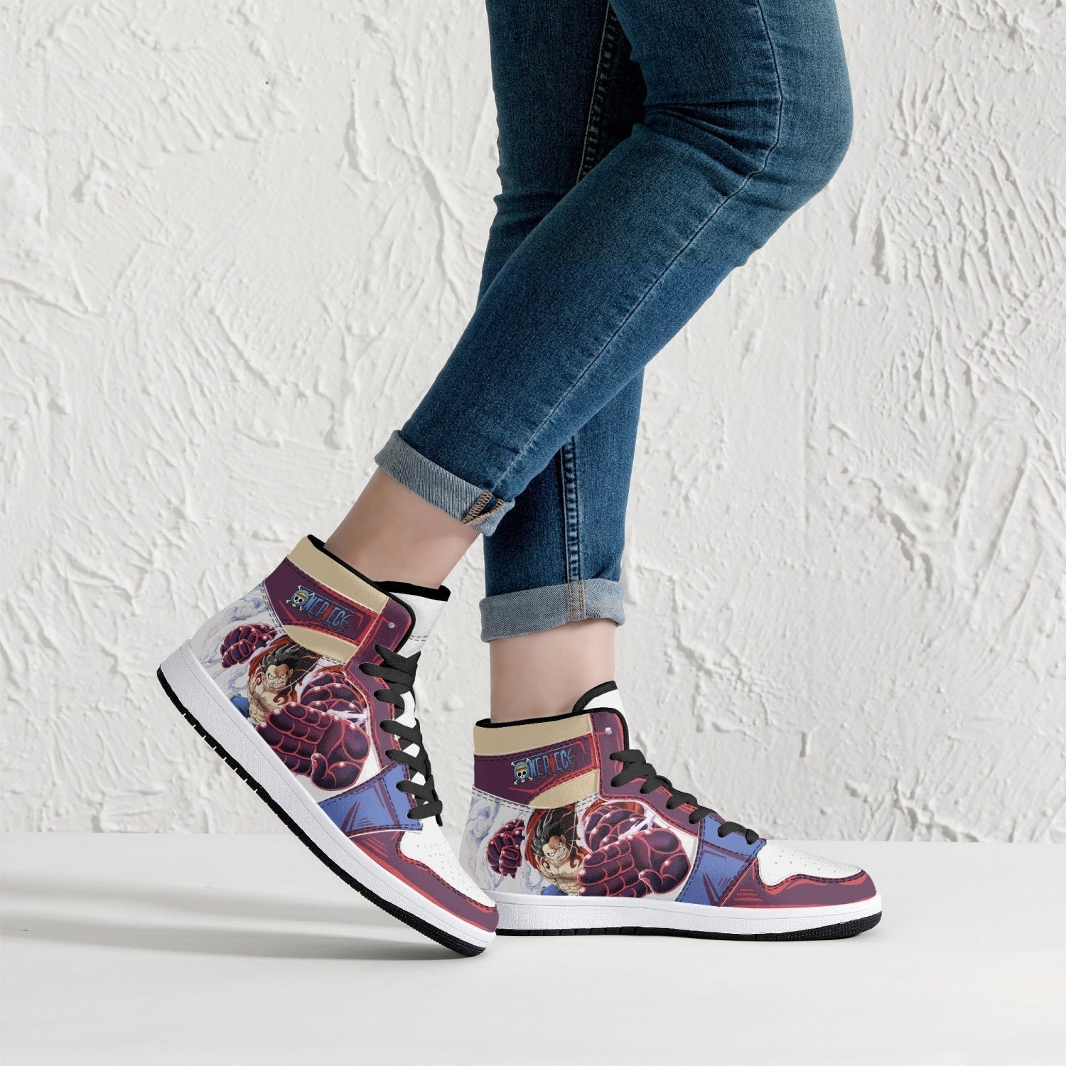 Monkey God Luffy One Piece Mid 1 Basketball Shoes