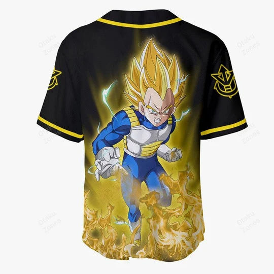 3D Anime Vegeta Super Saiyan Custom Fandom - Dragon Ball Baseball Tee - 