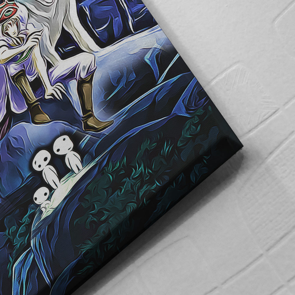 Princess Mononoke Starry Night Studio Ghibli Canvas Print Wall Art