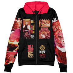 Kyojuro Rengoku V3 Demon Slayer Streetwear Zip Hoodie Jacket