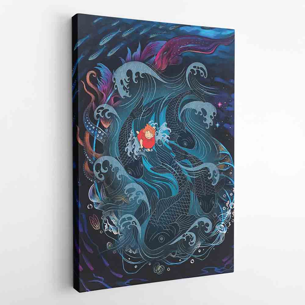 Sea Creatures Ponyo Studio Ghibli Canvas Print Wall Art