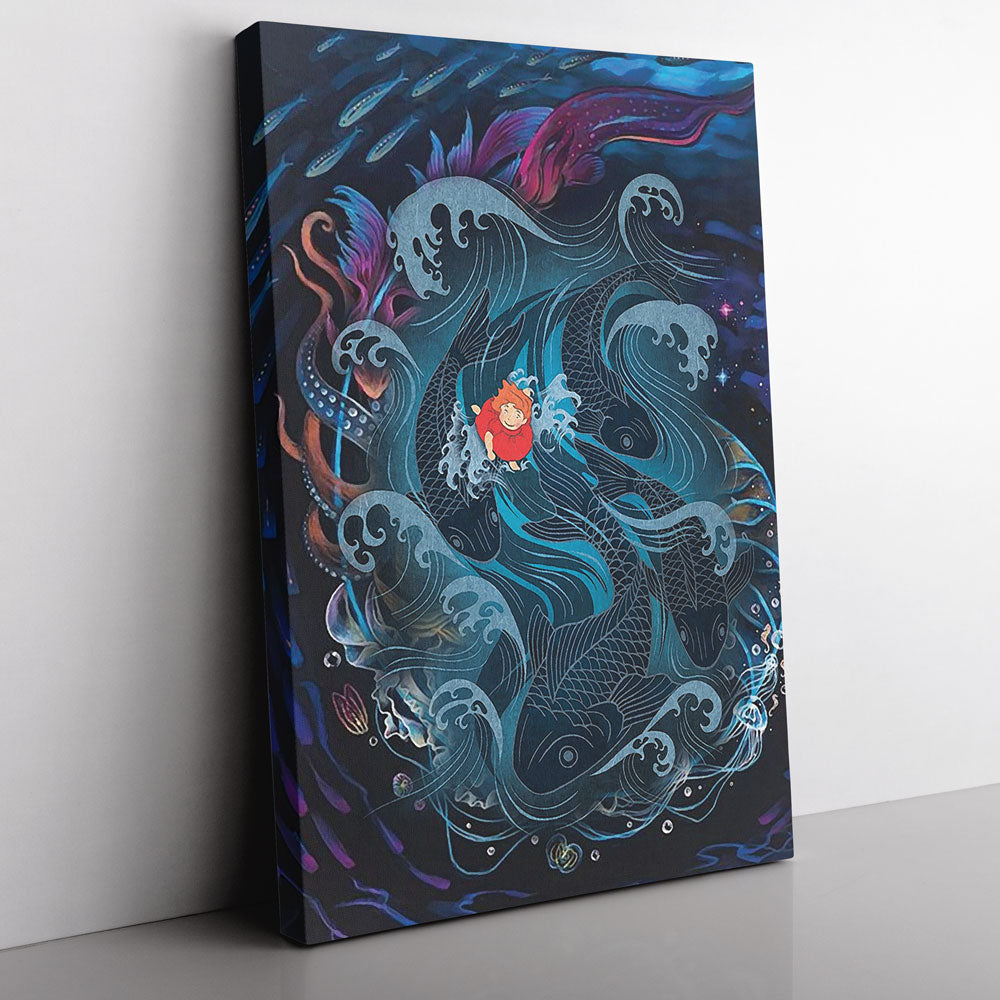 Sea Creatures Ponyo Studio Ghibli Canvas Print Wall Art