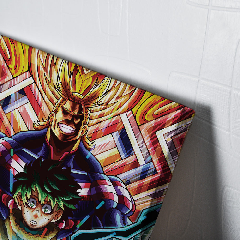 Trippy Deku x All Might My Hero Academia Canvas Print Wall Art
