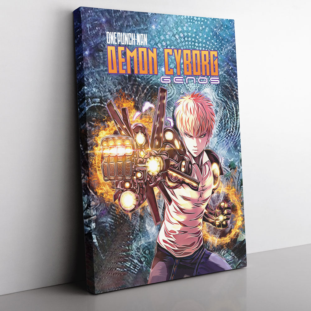 Trippy Genos One Punch Man Canvas Print Wall Art