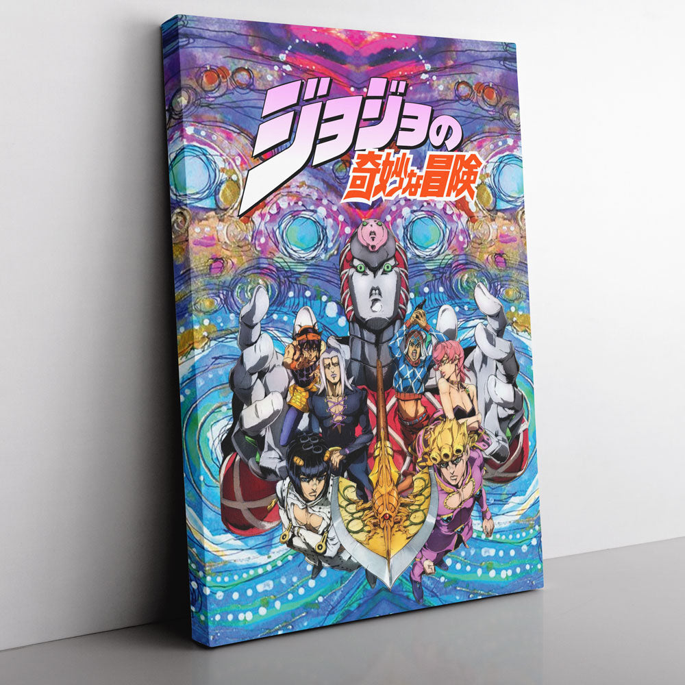 Trippy Golden Wind Squad Jojo's Bizarre Adventure Canvas Print Wall Art