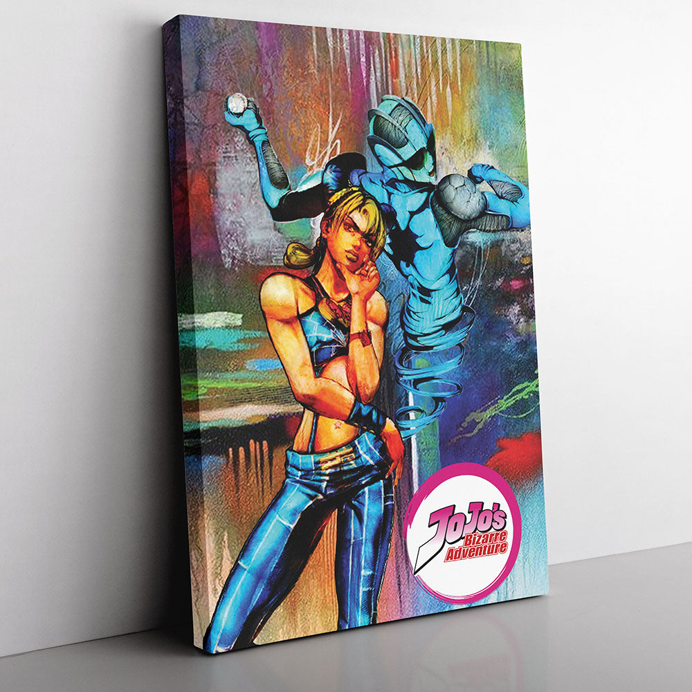 Trippy Jolyne Cujoh Stone Ocean Jojo's Bizarre Adventure Canvas Print Wall Art