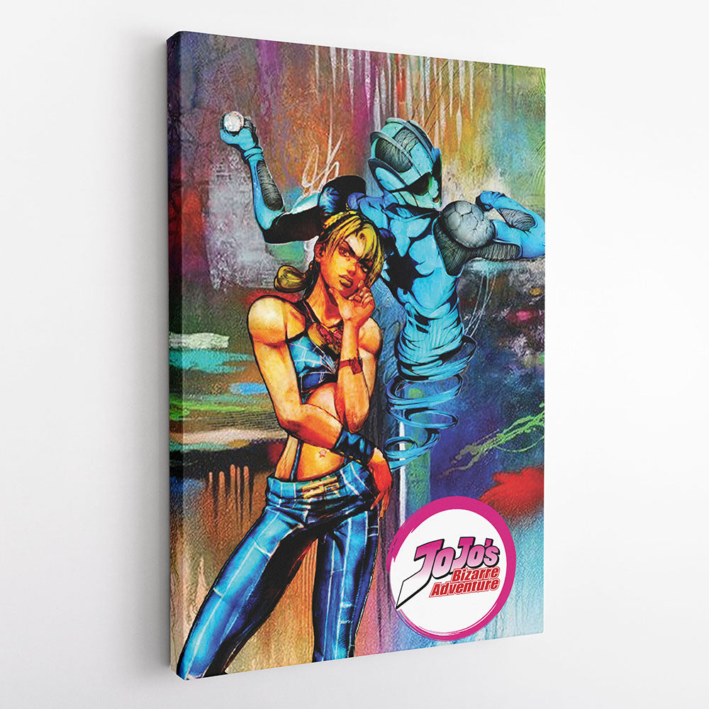 Trippy Jolyne Cujoh Stone Ocean Jojo's Bizarre Adventure Canvas Print Wall Art