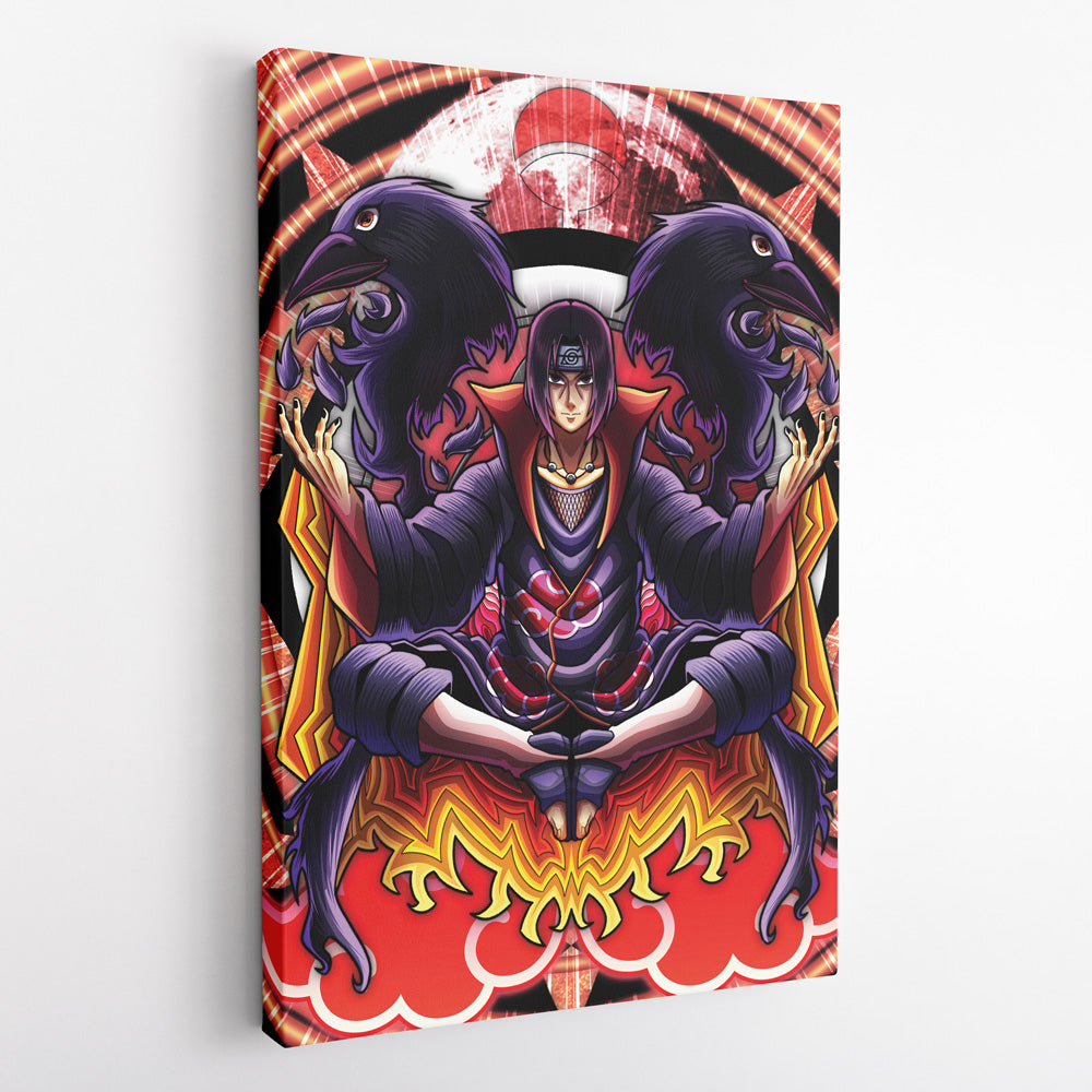 Trippy Meditating Itachi Akatsuki Naruto Canvas Print Wall Art