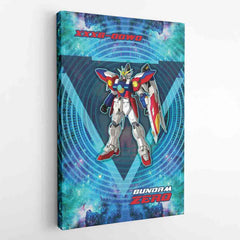 Trippy Wing Zero Gundam Canvas Print Wall Art