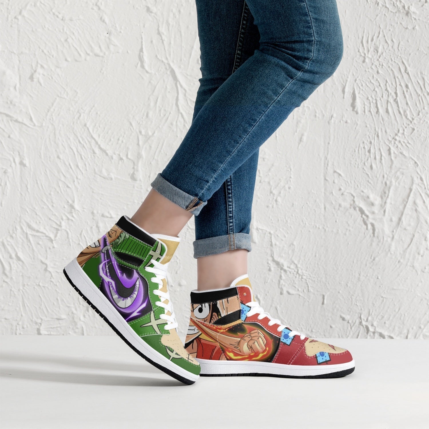Zoro and Luffy One Piece V2 Mid 1 Basketball Shoes